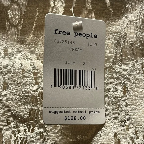 NWT Free People Ruby Cream Boho Mini Lace Dress - Picture 3 of 5